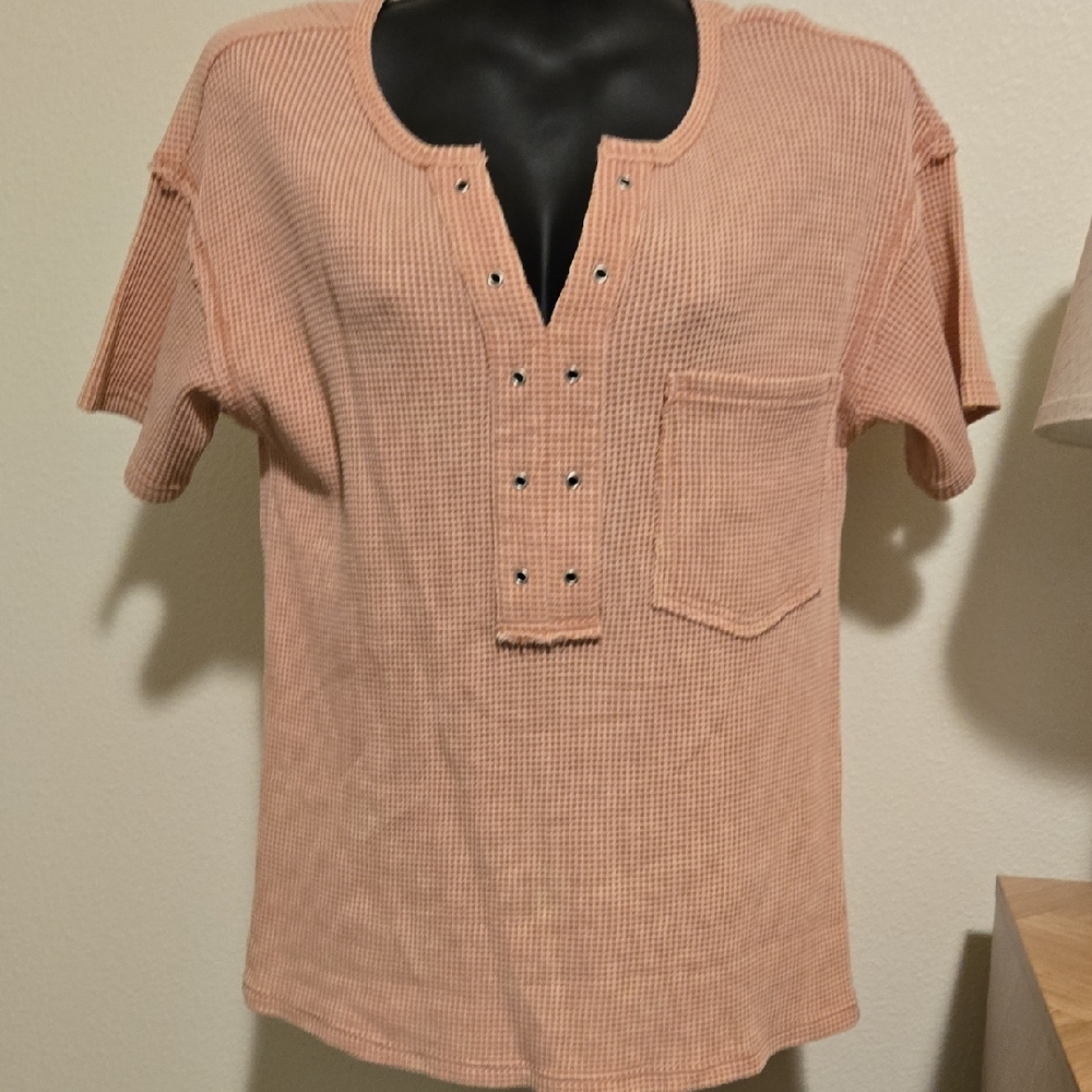 BiBi Waffle Knit Top NWT